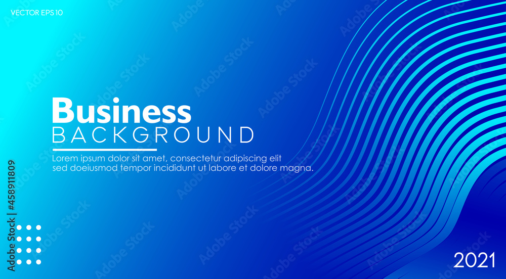 Aufkleber blue abstract business background with wavy lines for promotion and presentation media. vector