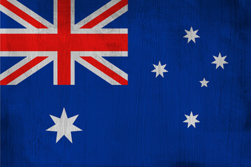 Patriotic wooden background in color of Australia flag 