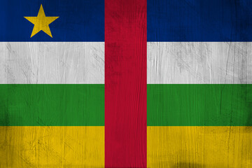 Patriotic wooden background in color of  Central African Republic  flag