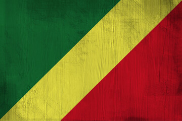 Patriotic wooden background in color of  Congo flag