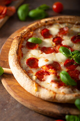 Salami neapolitan pizza