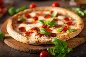 Salami neapolitan pizza