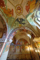Fototapeta na wymiar Abbey of Sant Alberto di Butrio, in the Oltrepo Pavese. Church interior