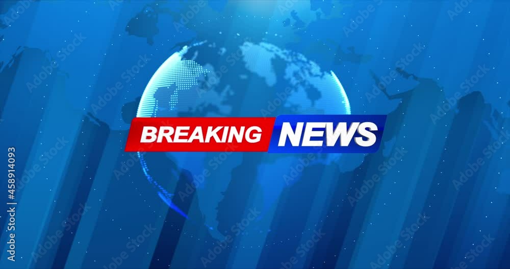 Poster breaking news template intro for tv broadcast news show program with 3d breaking news text and badge
