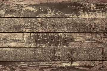Old brown shabby wooden board wall background