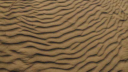 Golden sands on the beach.