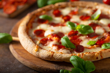 Salami neapolitan pizza