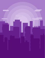 flat cityscape town building vector
