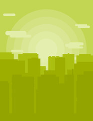 flay sunrise cityscape building