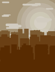 flat building city background