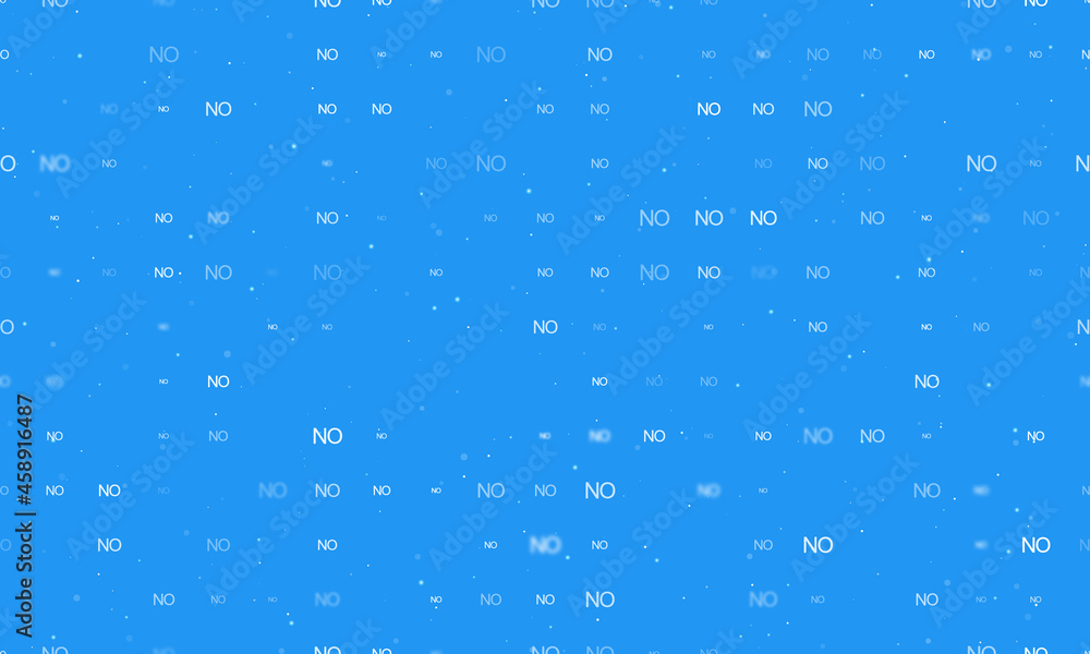 Poster seamless background pattern of evenly spaced white no symbols of different sizes and opacity. vector