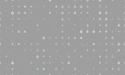 Seamless background pattern of evenly spaced white agender symbols of different sizes and opacity. Vector illustration on grey background with stars