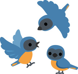 3羽の小鳥、野鳥