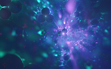 Abstract fractal art background of infinitely repeating overlapping circles that are clustered in groups of three, possibly symbolic of the concepts of trinity or unity.