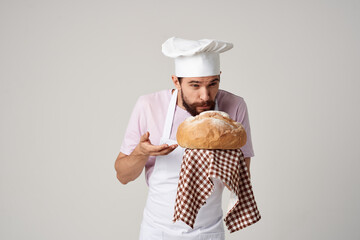 baker with bread cooking service baking