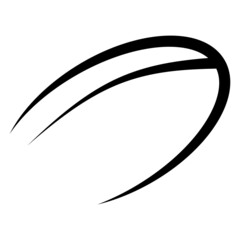 Logo icon flying rugby ball simple contours