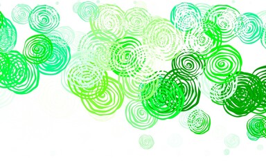 Light Green vector doodle layout with roses.