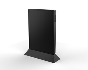 Digital table stand mockup on isolated white background, 3d illustration