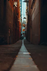 Fotobehang smal straatje in de stad van Melbourne © ruben