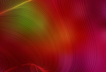 Dark Green, Red vector texture with colored lines.