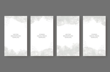 White watercolor social media stories background template