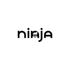 Ninja wordmark, creative logo design. © Vector Ace
