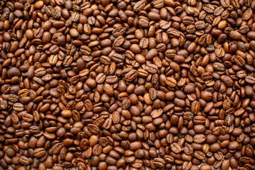 Roasted coffee beans background. 