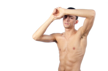 Attractive young man and health problems.