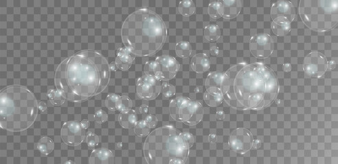 Bubble vector. soap bubble on a transparent background. Vector design.	