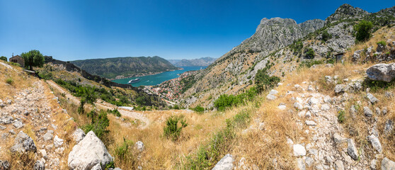 Panorama of the Bay of Kotor and the fortress