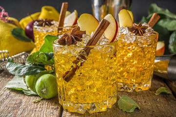Apple cider cocktail with spices