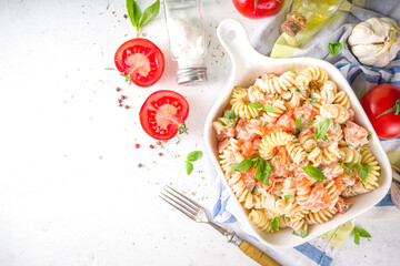 Spring pasta with cheese and vegetables