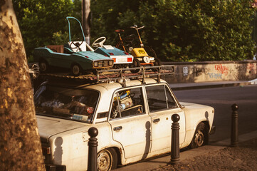Retro car on the street of Georgia