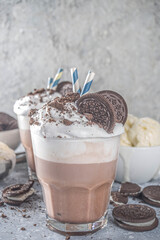Mocha milkshake with cookies and cream