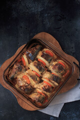 Oven Roasted Fish with Roasted Vegetables.