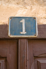 Number One Sign on Front Door