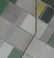 Fields and Irrigation Canals Aerial View ( Agriculture) Farmland