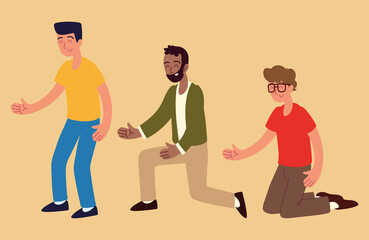 set of men character