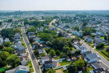 Panorama view residential neighborhood district in American town, in Sayreville NJ