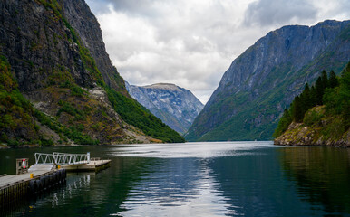 Fototapeta premium View over the Naeroyfjord, Norway 