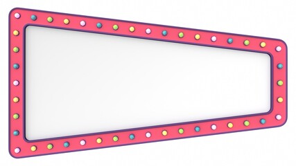 Pastel light board sign retro on white background. 3d rendering