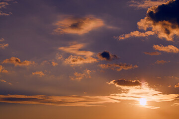beautiful landscape with sunset on an autumn day