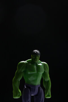 Moscow, Russia - September 24, 2021: Plastic Figure Of Incredible Hulk, The Character From Marvel Universe.