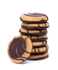 Group of cookies with chocolate glazed ornament