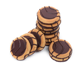 Group of cookies with chocolate glazed ornament