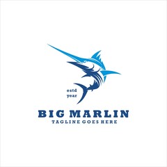 Marlin Fish Logo Design Vector Image