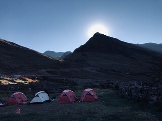 camping in the mountains