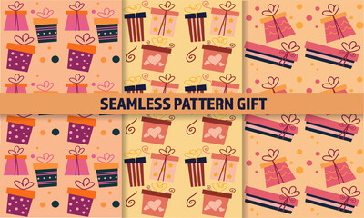 Seamless pattern gift. Christmas. Birthday.