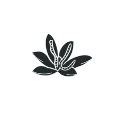 Saffron Flower Icon Silhouette Illustration. Cooking Spice Vector Graphic Pictogram Symbol Clip Art. Doodle Sketch Black Sign.