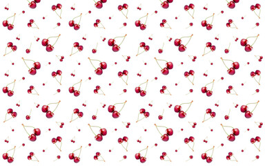 seamless pattern on white background sweet cherry